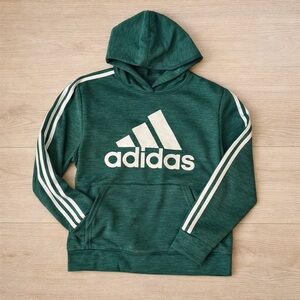Adidas Green Logo Hoodie Youth XL Regular Fit Athletic Pullover LN